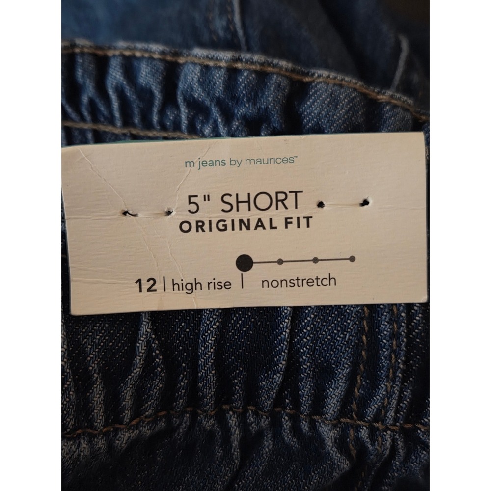 M Jeans by Maurices Women's 12 High Rise shorts Original fit Elastic Waist NWT - Picture 8 of 8
